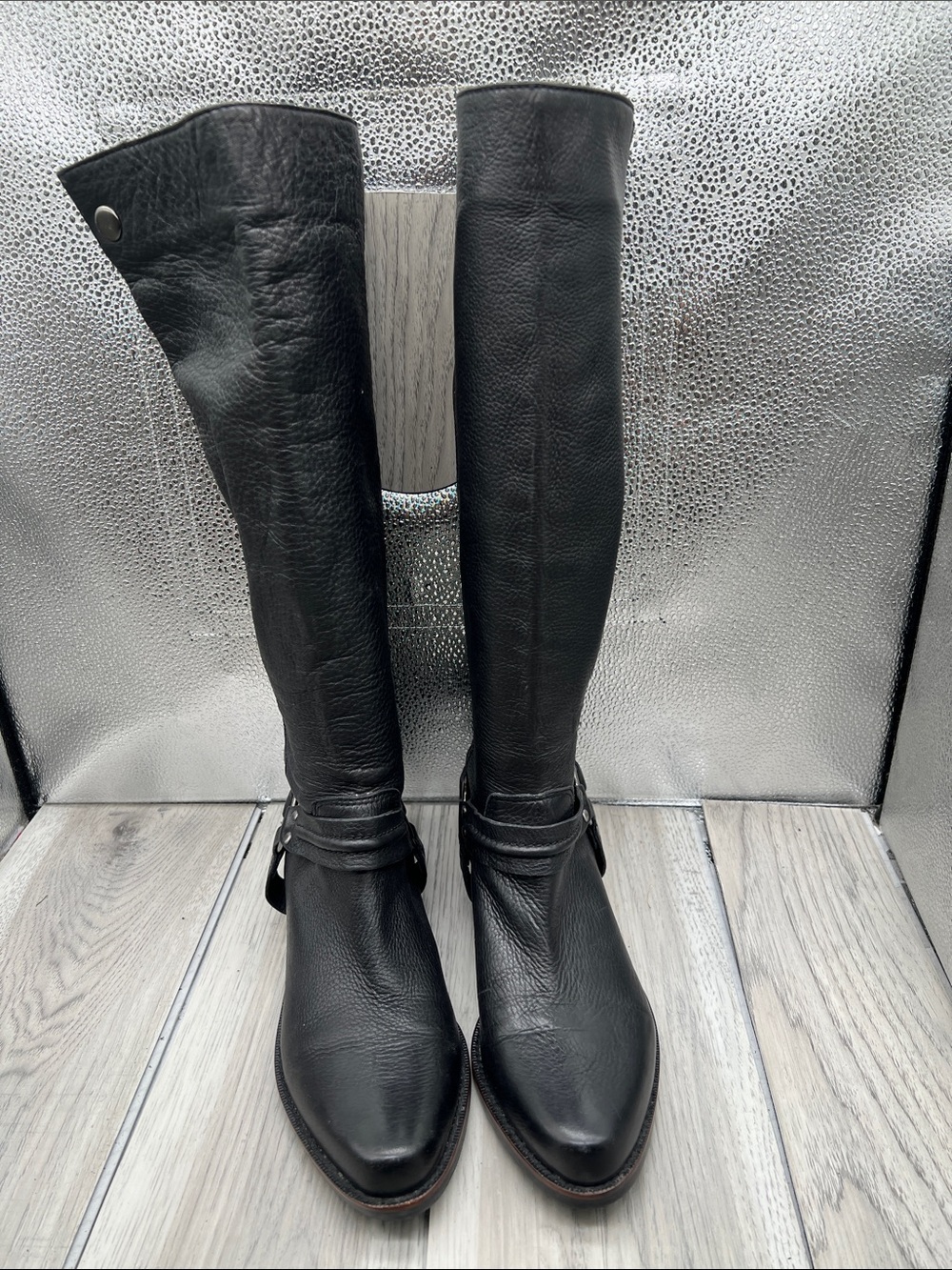 Franco Sarto Artist Collection Larriat riding Boots black soft leather 8.5 M